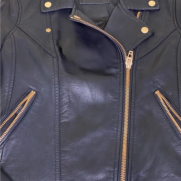 Blank NYC Vegan Moto Jacket Looks New Size XS Gold Tone Hardware Retail $125 - Picture 8 of 14